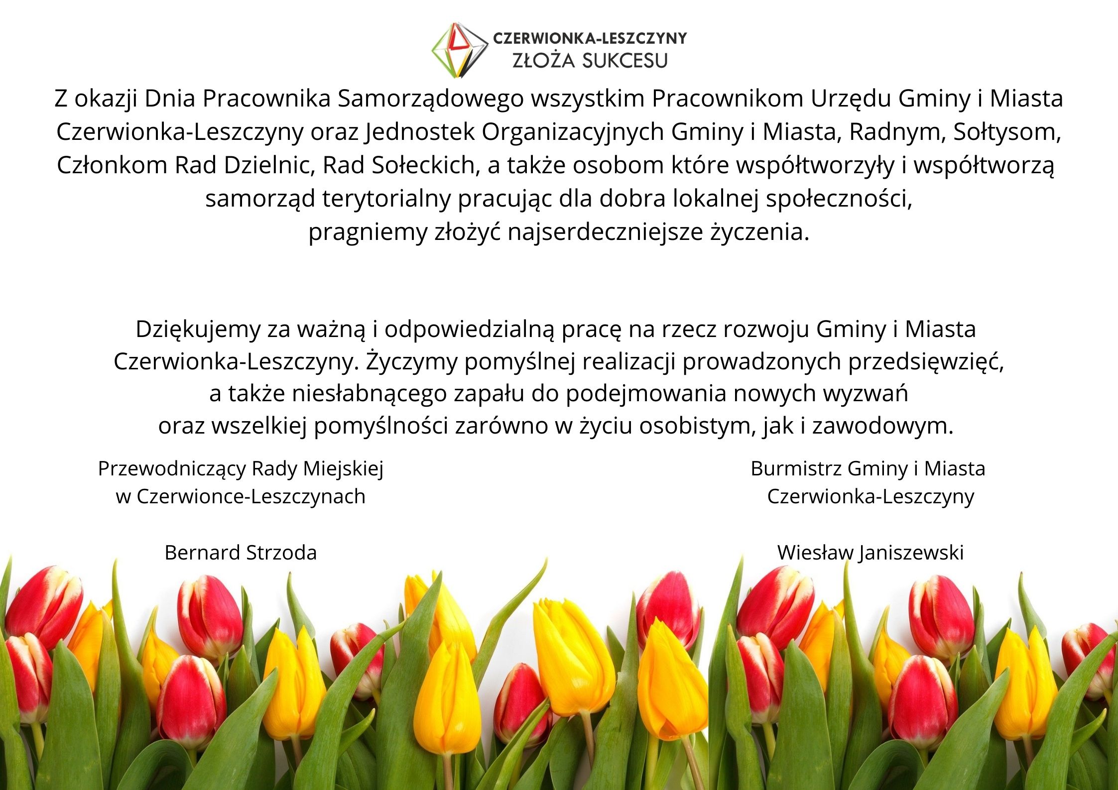 Życzenia z okazji Dnia Pracownika Samorządowego